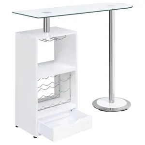 Koufax 1 Drawer Bar Table Glossy White