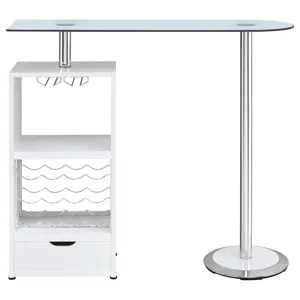 Koufax 1 Drawer Bar Table Glossy White