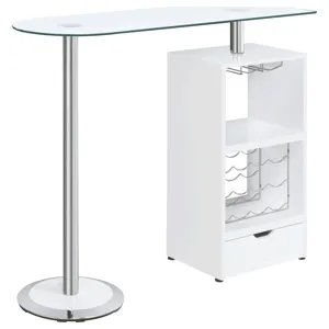 Koufax 1 Drawer Bar Table Glossy White