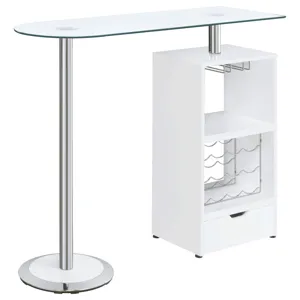 Koufax 1 Drawer Bar Table Glossy White