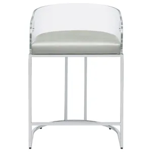 Thermosolis Acrylic Back Counter Height Stools Grey Chrome (Set Of 2)
