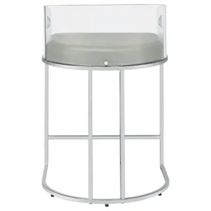 Thermosolis Acrylic Back Counter Height Stools Grey Chrome (Set Of 2)