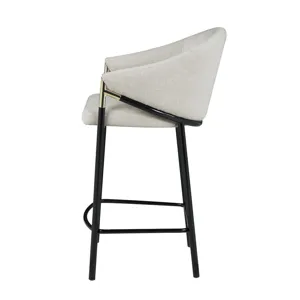 Chadwick Sloped Arm Counter Height Stools Beige Glossy Black (Set Of 2)