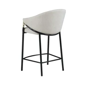 Chadwick Sloped Arm Counter Height Stools Beige Glossy Black (Set Of 2)