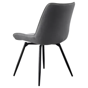 Diggs Upholstered Tufted Swivel Dining Chairs Grey Gunmetal (Set Of 2)