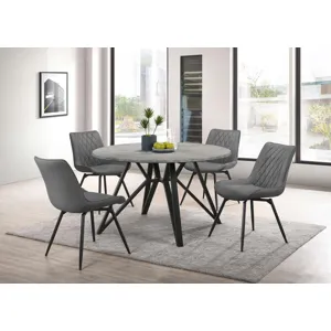 Diggs Upholstered Tufted Swivel Dining Chairs Grey Gunmetal (Set Of 2)
