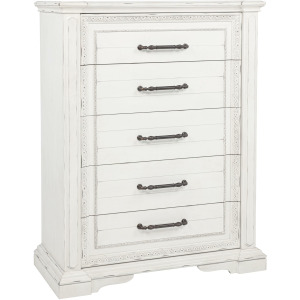 Mckinney 5-Drawer Bedroom Chest Of Drawers Vintage White