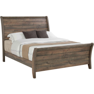 Frederick Sleigh Bed Weathered Oak - California King