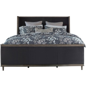 Alderwood Upholstered Panel Bed Charcoal Grey - California King