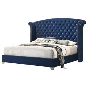Melody Wingback Upholstered Bed Pacific Blue - California King