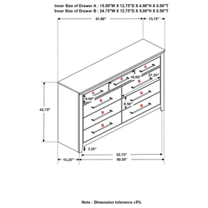 Ridgedale 9 Drawer Dresser Weathered Dark Brown