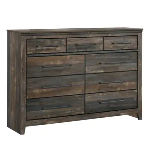 Ridgedale 9 Drawer Dresser Weathered Dark Brown