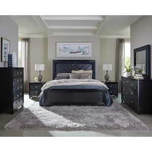 Penelope 4 Piece Bedroom Set Midnight Star Black - California King