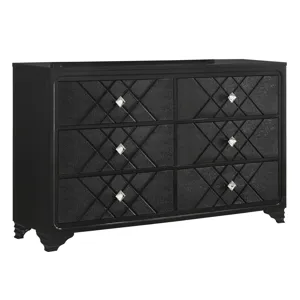 Penelope 6 Drawer Dresser Black