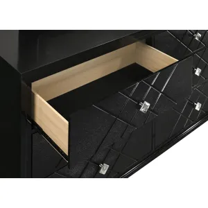 Penelope 6 Drawer Dresser Black