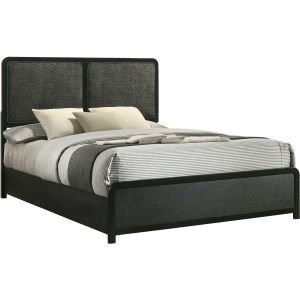 Cavelle 51-Inch Upholstered Bed Black - Queen