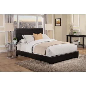 Conner Upholstered Panel Bed Black - California King
