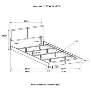 Conner Upholstered Panel Bed Black - California King