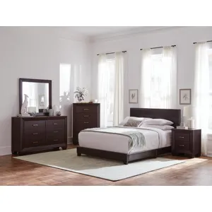 Dorian 5 Piece Eastern Bedroom Set Brown Dark Cocoa - King