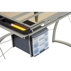 Contemporary Glass Top Drafting Desk