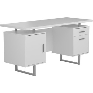 Lawtey Floating Top Office Desk White Gloss