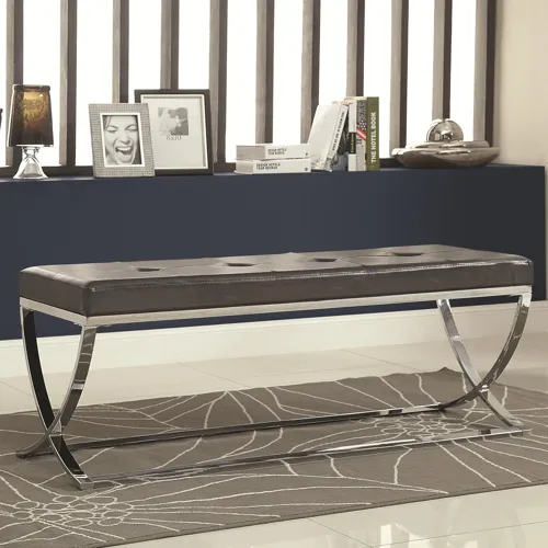 Walton Rectangle Upholstered Tufted Bench Black