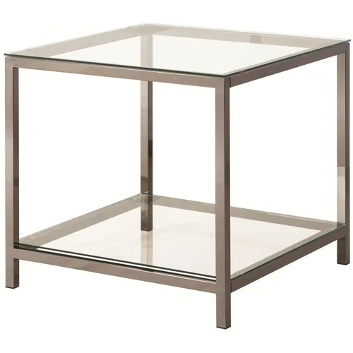 Trini End Table Glass Shelf Black Nickel