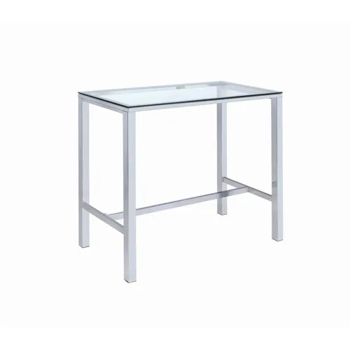 Tolbert Bar Table Glass Top Chrome