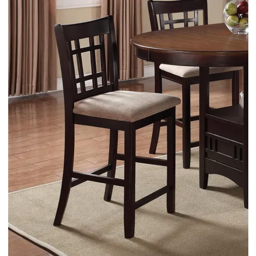 Lavon Lattice Back Counter Stools Tan Espresso (Set Of 2)