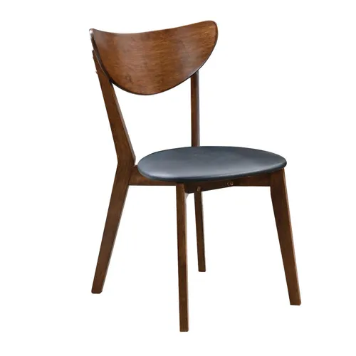 Malone Upholstered Dining Chairs Dark Walnut Black (Set Of 2)