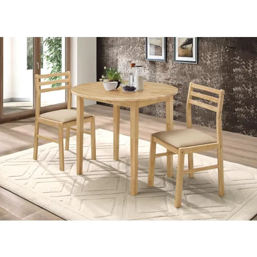 Bucknell 3 Piece Dining Set Drop Leaf Natural Tan
