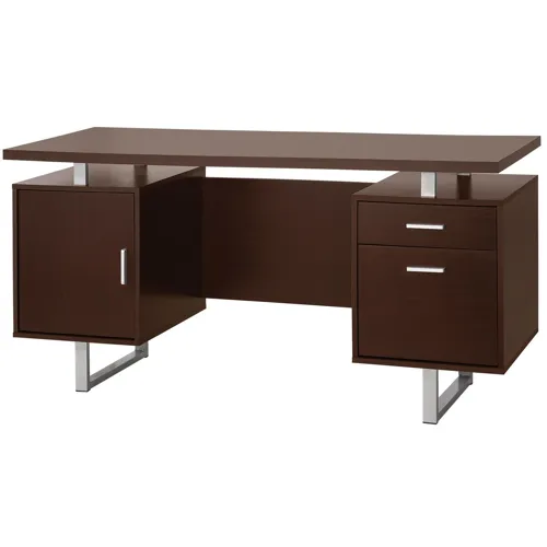 Lawtey Rectangular Storage Office Desk Cappuccino