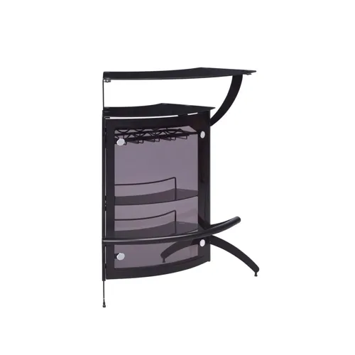 Dallas 3 Bottle Wine Rack Bar Unit Smoked Black