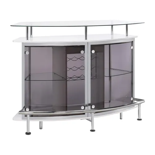 Gideon Crescent Shaped Glass Top Bar Unit Drawer