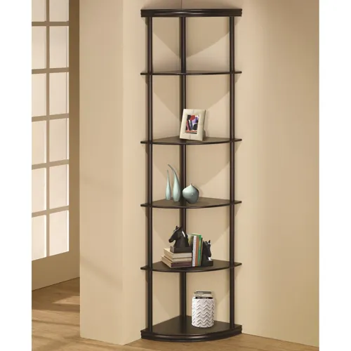 Bonwick 5 Shelf Corner Bookshelf Cappuccino
