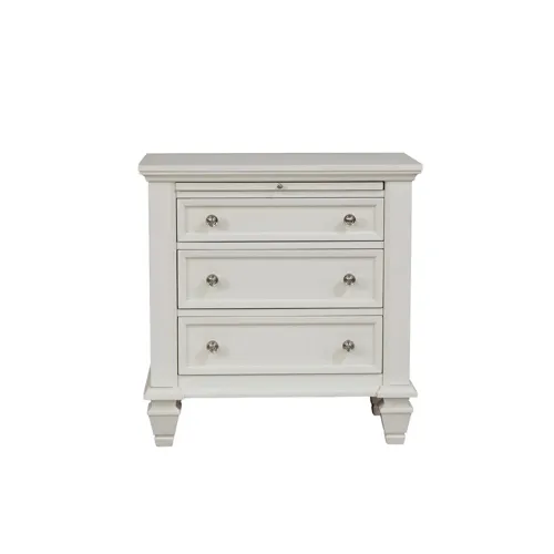 Sandy Beach 3 Drawer Nightstand White