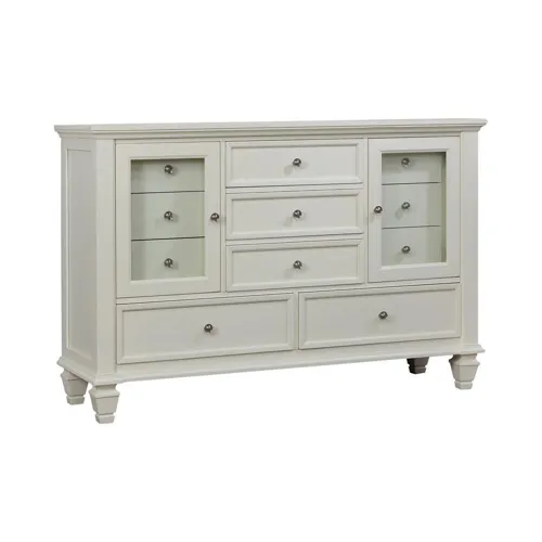 Sandy Beach 11 Drawer Rectangular Dresser White