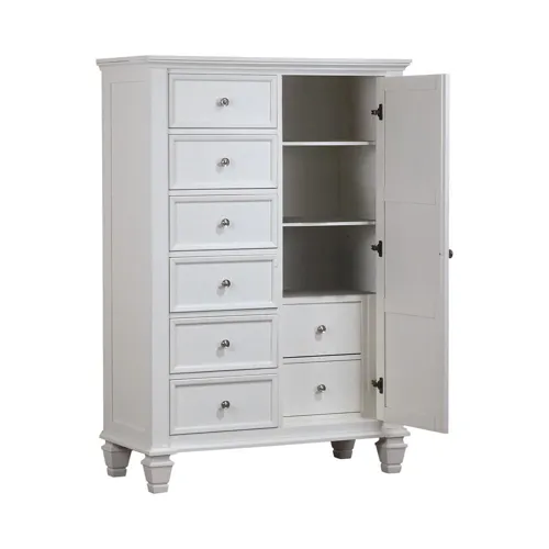 Sandy Beach 8 Drawer Door Chest Storage White