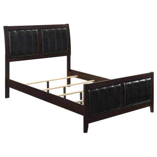 Carlton Upholstered Panel Bed Cappuccino Black - Full