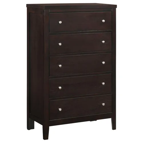 Carlton 5 Drawer Rectangular Chest Cappuccino