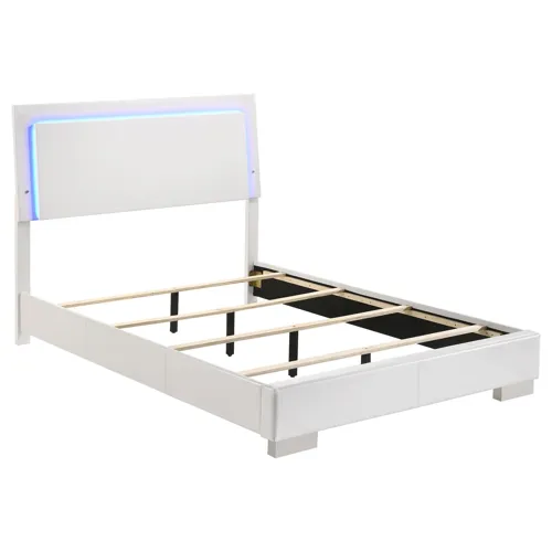 Felicity Panel Bed Led Lighting Glossy White - Full