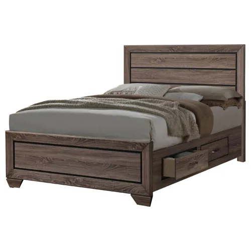 Kauffman Storage Bed Washed Taupe - Queen