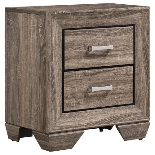 Kauffman 2 Drawer Nightstand Washed Taupe