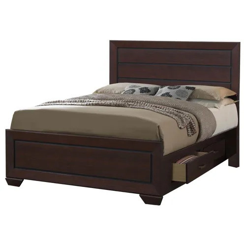 Kauffman Eastern Storage Bed Dark Cocoa - King