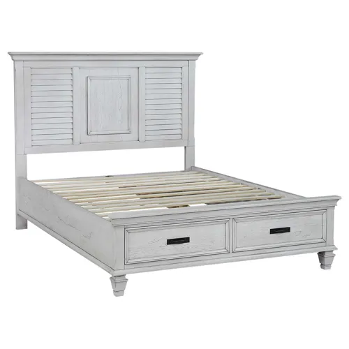 Franco Eastern Storage Bed Antique White - King
