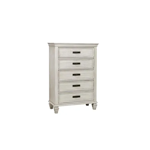 Franco 5 Drawer Chest Antique White