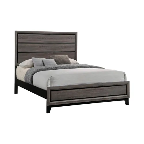 Watson Panel Bed Grey Oak Black - California King