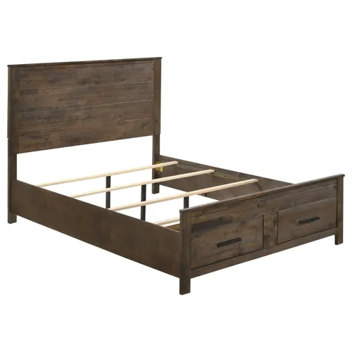 Woodmont Storage Bed Rustic Golden Brown - Queen