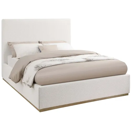 Knox Upholstered Platform Bed Cream - Queen