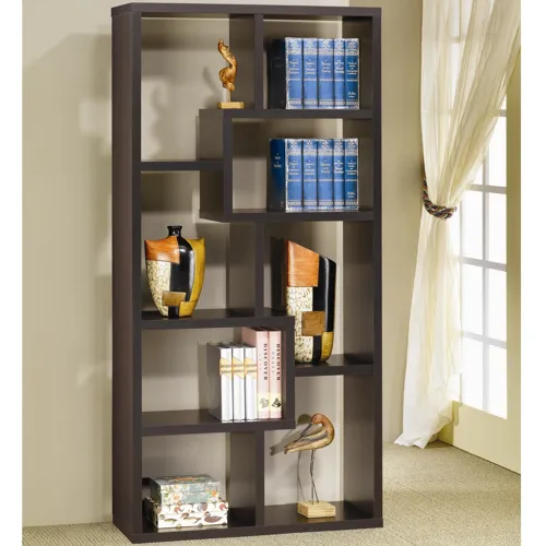 Theo 10 Shelf Bookcase Cappuccino